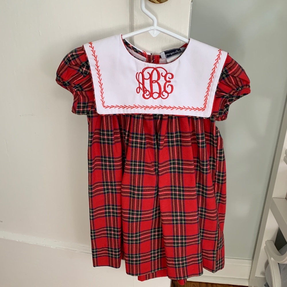 Smockingbird Girls Dress, Monogrammed ABE, Size 3